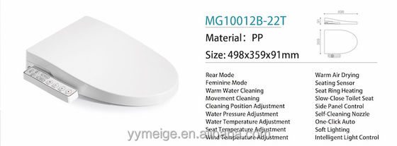 Meige sanitário poupança de energia auto descarregar plástico elétrico PP suave fechar Smart Toilet Seat com garantia de segurança